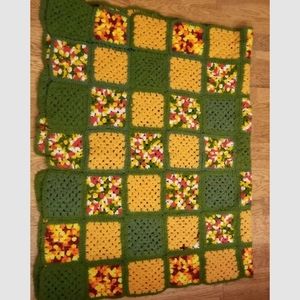 Homemade Green/yellow/red  Crochet  Blanket***